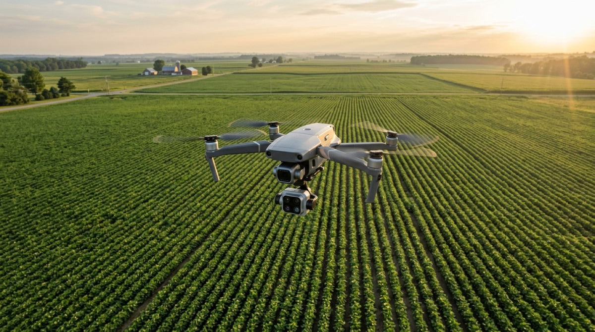 Mavic 3M – a táblák felett (AI-illusztráció)